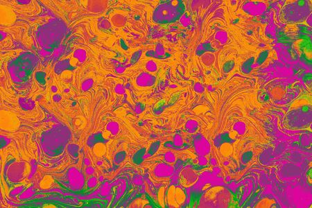 Traditional Ottoman Turkish abstract marbling art patterns as backgroundの写真素材