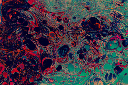 Traditional Ottoman Turkish abstract marbling art patterns as backgroundの写真素材