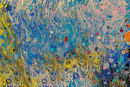 Traditional Ottoman Turkish abstract marbling art patterns as backgroundの写真素材