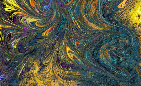 Traditional Ottoman Turkish abstract marbling art patterns as backgroundの写真素材