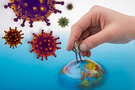 Stop COVID-19 Corona virus global outbreak pandemic diseaseの写真素材
