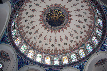 Inner view of dome in Ottoman architecture  in, Istanbul, Turkey