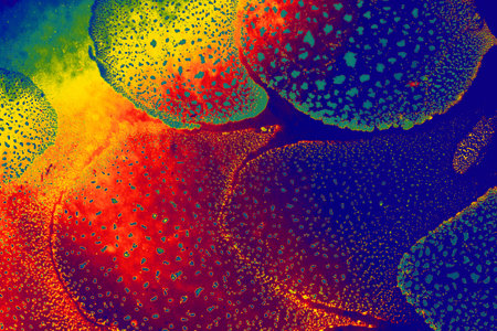 Oil bubbles inside water base form patterns