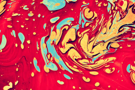 marbling art patterns as abstract colorful backgroundの写真素材