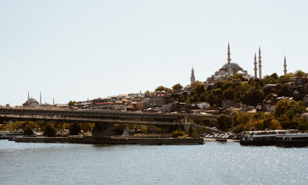 Wiew of Suleymaniye mosque in Istanbulの写真素材