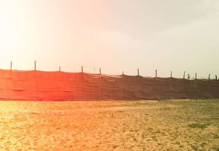 Linen canvas fabric texture used as a wall outdoorsの写真素材