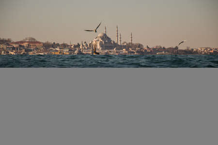 stanbul city skyline. Travel Turkey background. Urban panoramic viewの写真素材