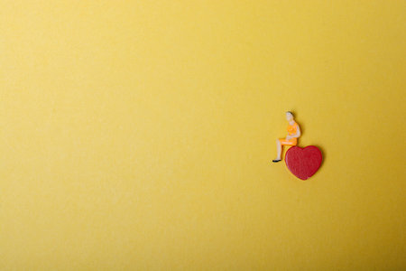Red heart  on red color for love card and valentine day concept