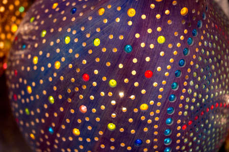Decorative handmade calabash in the Turkish market with lightの写真素材