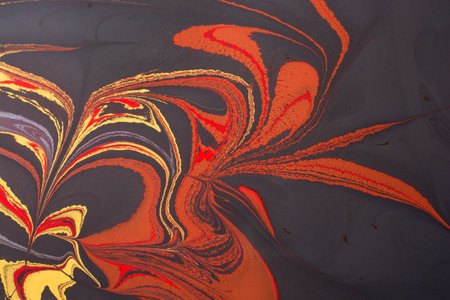 Creative ebru art background with  abstract paint.  Marbling texture floral patterns