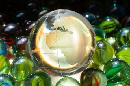 World globe cystal glass  Global business  and ecology concept.の写真素材