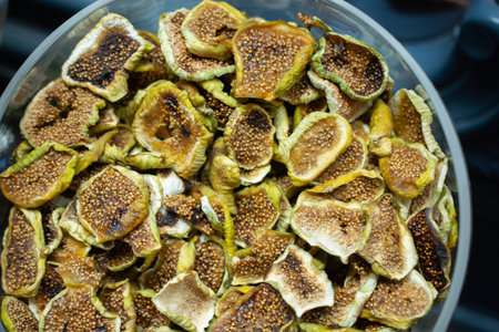 Dry fig fruit in the market in view