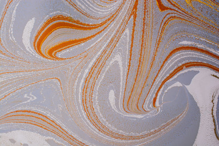 Creative ebru art background with  abstract paint.  Marbling texture floral patternsの写真素材