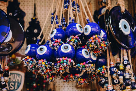 Evil eye bead as Amulet souvenir  from Turkeyの写真素材