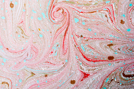 Abstract marbling floral pattern for fabric,tile design. background texture