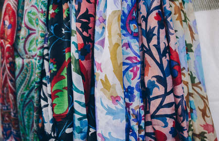 Turksih traditional woman scarf with some embroideryの写真素材