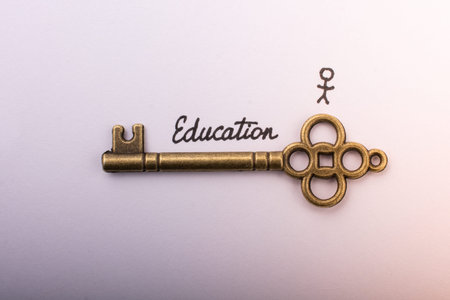 Tiny stick man and Education wording as education concpt