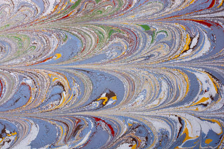 Creative ebru art background with  abstract paint.  Marbling texture floral patternsの写真素材