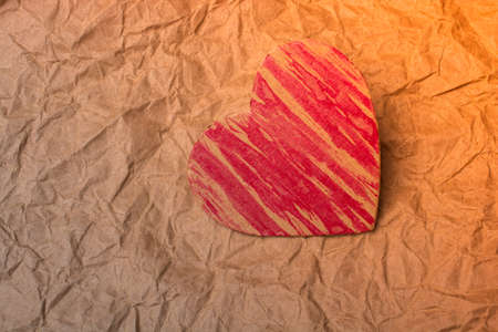 Red painted heart shaped for love card and valentine day conceptの写真素材