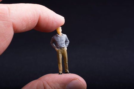 Little tiny man figurine in viewの写真素材