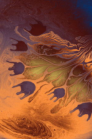 Abstract marbling floral pattern for fabric,tile design. background texture