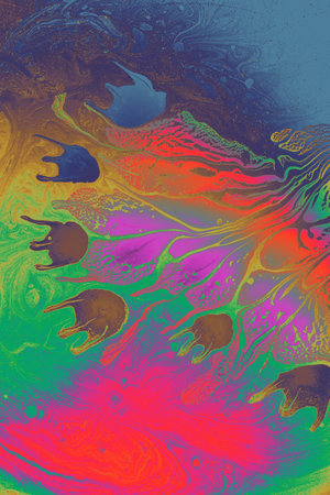 Abstract marbling floral pattern for fabric,tile design. background texture