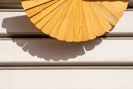 The texture of straw, weaving from straws backgroundの写真素材