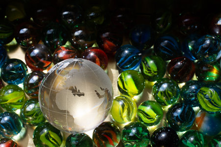 World globe cystal glass  Global business  and ecology concept.の写真素材