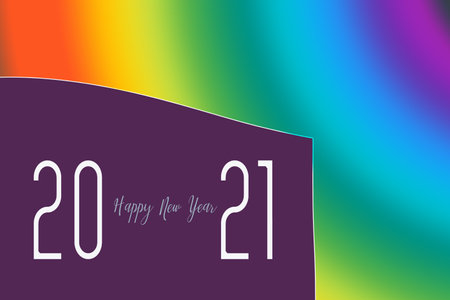 New Year 2021. Happy new year 2021 wording with modern text concept.の写真素材