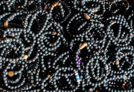 Bracelet made of some colorful beads materialの写真素材