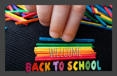 Back to school design template for invitation, promotion poster, bannerの写真素材