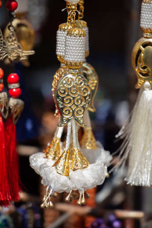 Set of tassels in various colors for  design elements in viewの写真素材