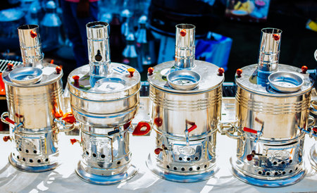 Traditional samovar for tea in the viewの写真素材