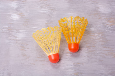 Colorful feather shuttlecock Sports equipment for badminton game.