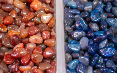 Set of natural various mineral gemstones of various color