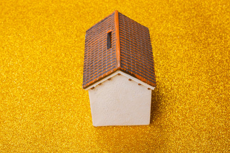 Little model house in the view