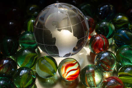 World globe cystal glass  Global business  and ecology concept.の写真素材