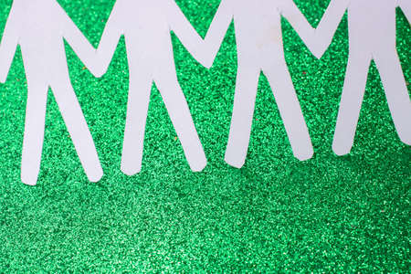 Group of people icon. the meeting of an organization. Paper cut out in the shape of peopleの写真素材