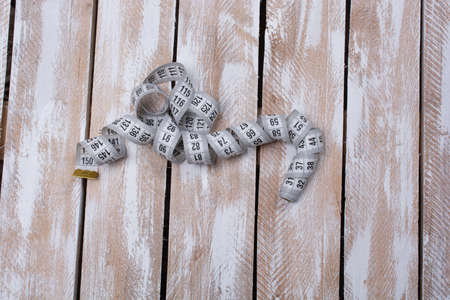 soft measuring tape.  tape measure with metric scaleの写真素材