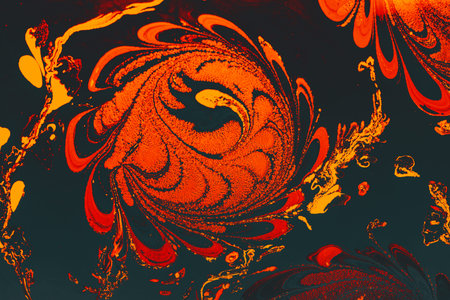 Creative ebru art background with  abstract paint.  Marbling texture floral patterns