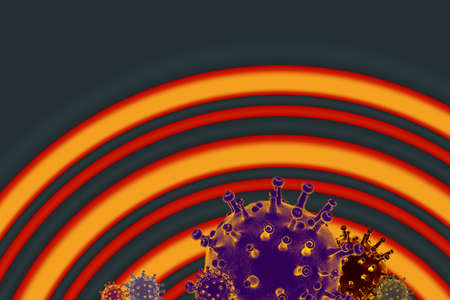 COVID-19 Coronavirus disease  outbreak background. Stop spreading Corona virus global pandemic outbreakの写真素材