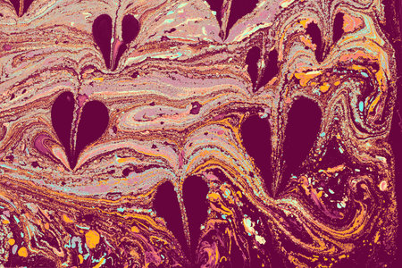 Abstract hert marbling pattern template  for fabric,  design. Heart, love, romantic concept