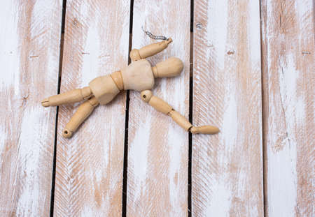 Little tiny man person figurine in viewの写真素材