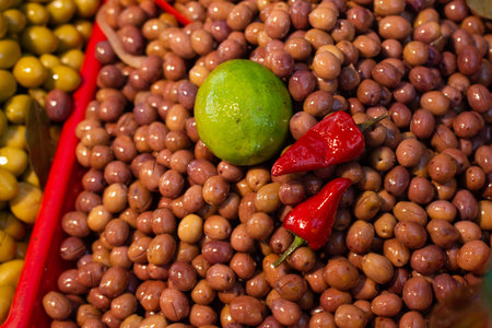 Black olives as health food preserved in olive oil
