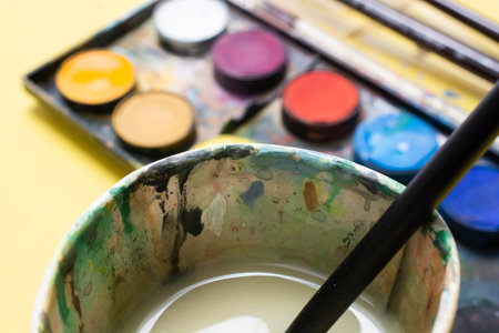 Painting and drawing. Child Learning in art class.
