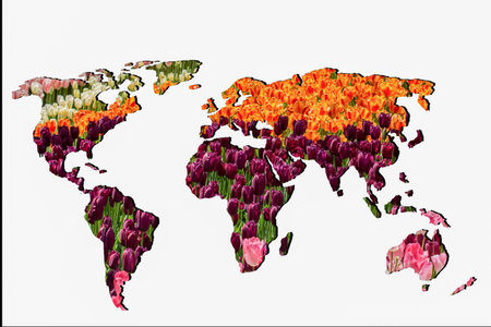 Roughly sketched out world map as global business concepts