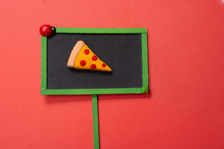 Piece of pizza Icon.  Love of Cooking food concept
