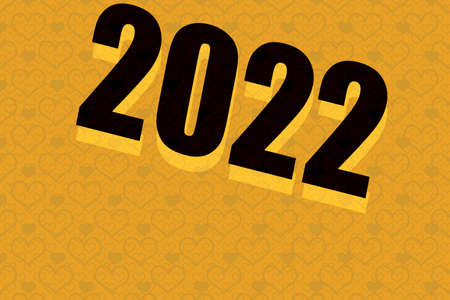 New Year 2022 message with heart shapesの写真素材