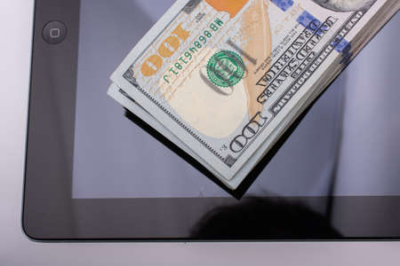Money accounting and finance savings analyzing concept.の写真素材