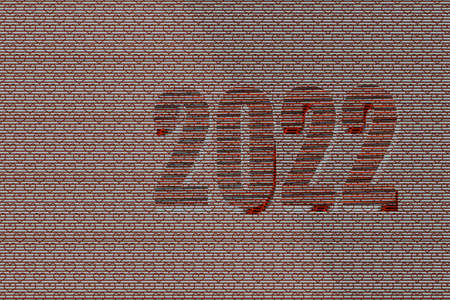 New Year 2022 message with heart shapesの素材 [FY310179740125]